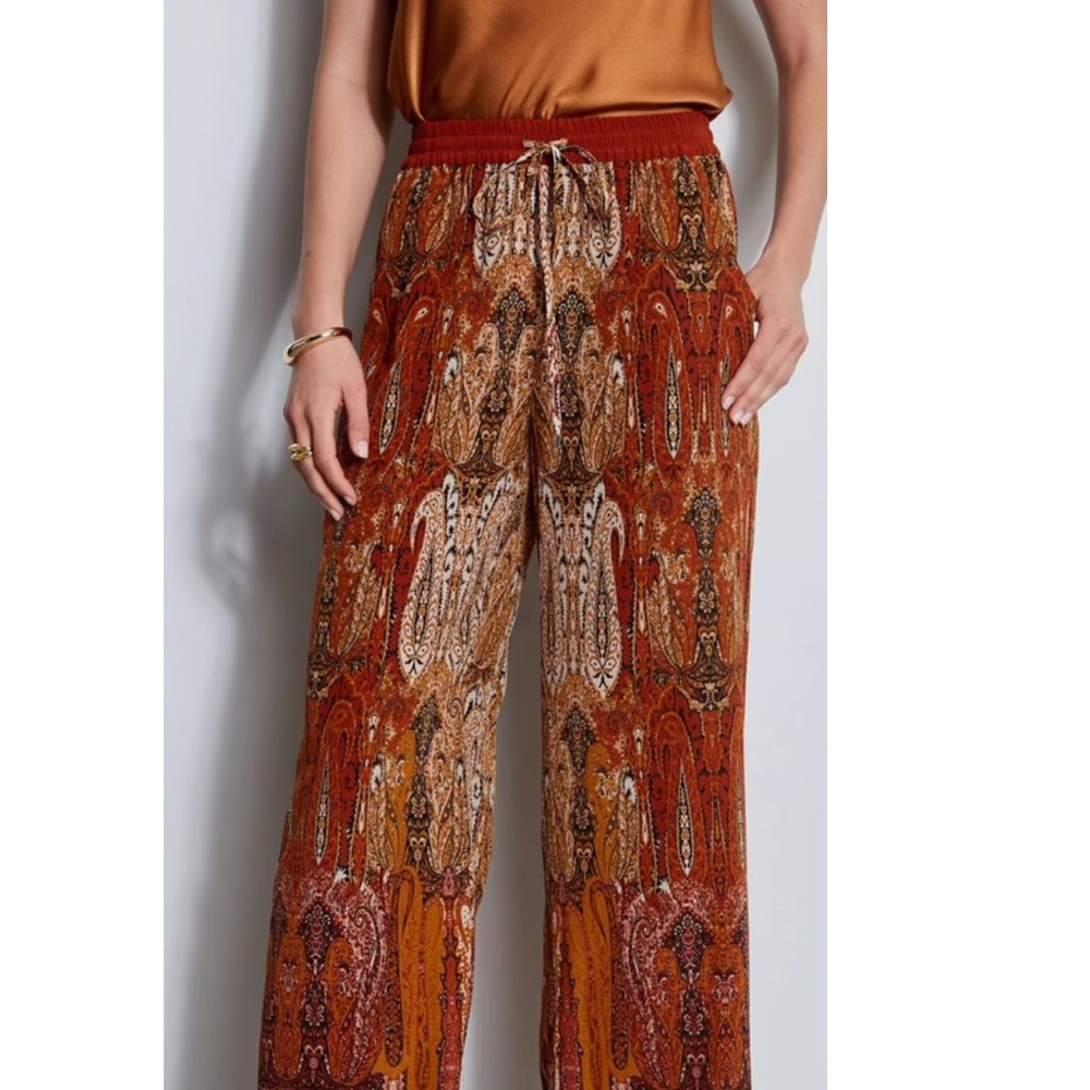 NWT Elie Tahari Silk Raj Wide-Leg Pants